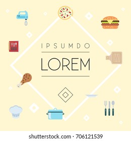 Flat Icons Blender, Breadboard, Pepperoni And Other Vector Elements. Set Of Gastronomy Flat Icons Symbols Also Includes Breadboard, Plate, Pizzeria Objects.
