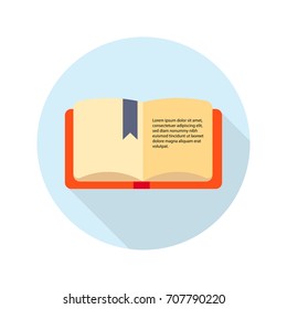 flat icons for book and shadow. vector illustrations