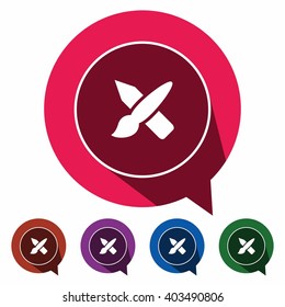 Flat icons brush pencil for Web, Mobile and business