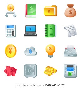 Flat Icons of Business and Finance

