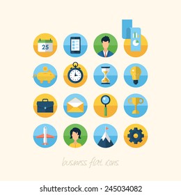Flat icons for business and management concept