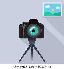 flat icons for camera and picture,vector illustrations