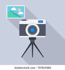 flat icons for camera and picture,vector illustrations