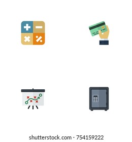 Flat Icons Card, Tactics, Algebra And Other Vector Elements