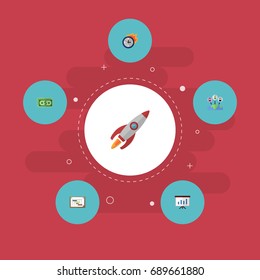 Flat Icons Cash, Administration, Schedule And Other Vector Elements. Set Of Startup Flat Icons Symbols Also Includes Administration, Money, Startup Objects.
