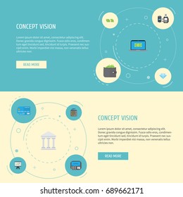 Flat Icons Cash Stack, Bank, Payment And Other Vector Elements. Set Of Finance Flat Icons Symbols Also Includes Finance, Gem, Card Objects.