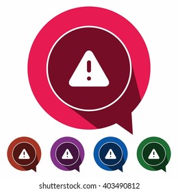 Flat icons caution for Web, Mobile and business