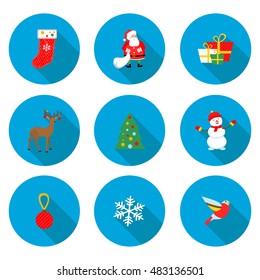 flat icons Christmas in vector format eps10