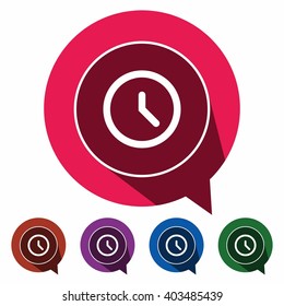 Flat icons clock for Web, Mobile and business
