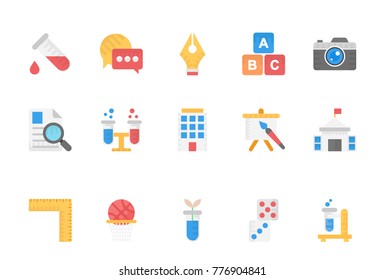 Flat Icons Collection Of Education, School, Students and Study