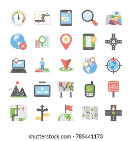 
Flat Icons Collection Of Maps And Navigation 
