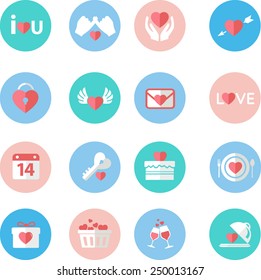 Flat Icons Collection for Valentines Day