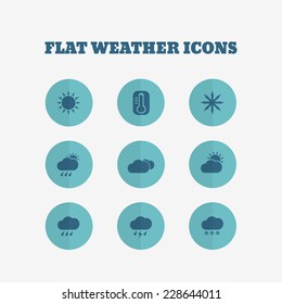 Flat icons collection. Weather set. Vector illustration
