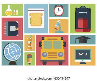 Flat icons College