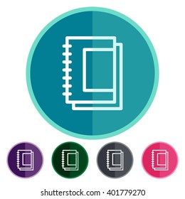 Flat icons college notebook for Web, Mobile and business