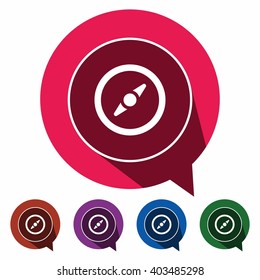 Flat icons compass for Web, Mobile and business