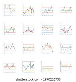 Flat Icons of Control Charts 