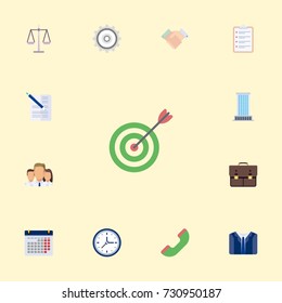 Flat Icons Costume, Libra, Contract And Other Vector Elements. Set Of Trade Flat Icons Symbols Also Includes Partnership, Team, Time Objects.