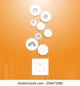 flat icons with creative Switch on-off.