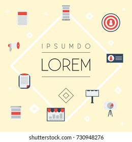Flat Icons Customer Summary, Audience, Id And Other Vector Elements. Set Of Marketing Flat Icons Symbols Also Includes Business, Megaphone, Audience Objects.