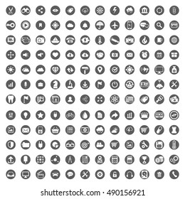 Flat icons design modern vector illustration big set of various financial service items, web and technology development, business management symbol, marketing items and office equipment on background.