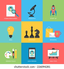 Flat icons design for modern website development