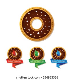 Flat icons for a donuts menu