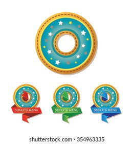 Flat icons for a donuts menu