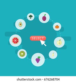 Flat Icons Duchess, Gourd, Orange And Other Vector Elements. Set Of Dessert Flat Icons Symbols Also Includes Orange, Kiwi, Gourd Objects.