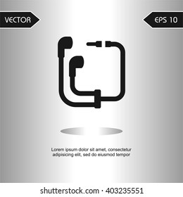 Flat icons earphones for Web, Mobile and business