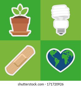 Flat icons for ecology