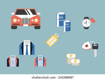 Flat icons element design. Business development. Vector illustration