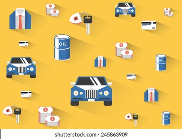 Flat icons element design. Business development. Vector illustration