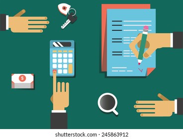 Flat icons element design. Business development. Vector illustration