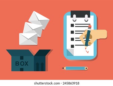 Flat icons element design. Business development. Vector illustration