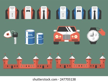 Flat icons element design. Business development. Vector illustration