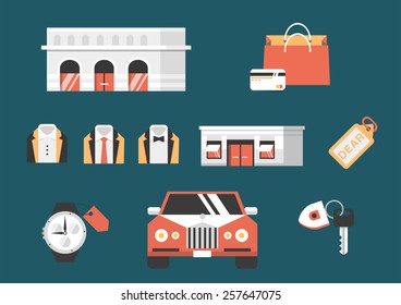 Flat icons element design. Business development. Vector illustration