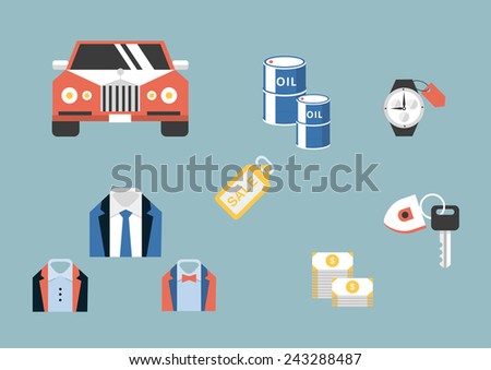 Flat icons element design. Business development. Vector illustration