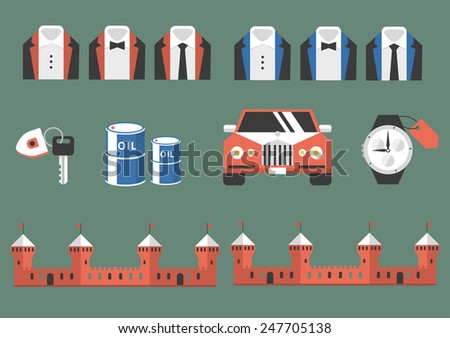 Flat icons element design. Business development. Vector illustration