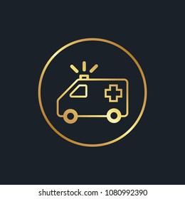 flat icons for Emergency Ambulance,Gold color,vector illustrations