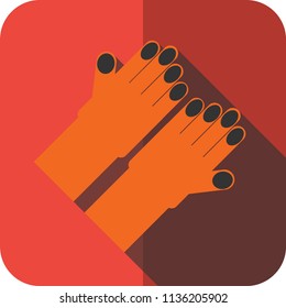 flat icons engineering tools work for fix or repair.   equipment for technician with long shadow. Vector illustration 