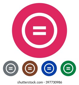 Flat icons equality sign for Web, Mobile and business