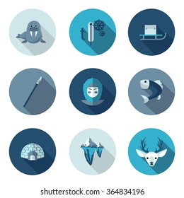 flat icons eskimo in vector format eps10