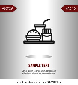 Flat icons fast food for Web, Mobile and business