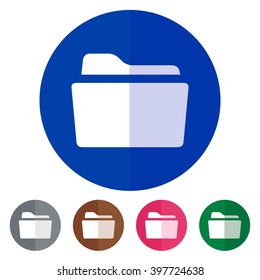 Flat icons file folder for Web, Mobile and business