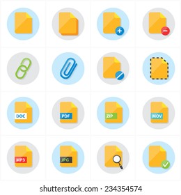 Flat Icons File Icons Vector Illustration