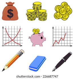 Flat icons finance  vector collection 