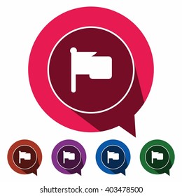 Flat icons flag for Web, Mobile and business