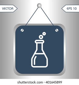 Flat icons flask bubbles for Web, Mobile and business
