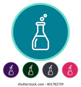 Flat icons flask bubbles for Web, Mobile and business